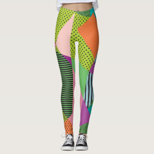 Leggings Diseño moderno de marco Memphis creativo