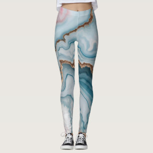 Leggings Diseño moderno de mármol marble de oro rosa claro 