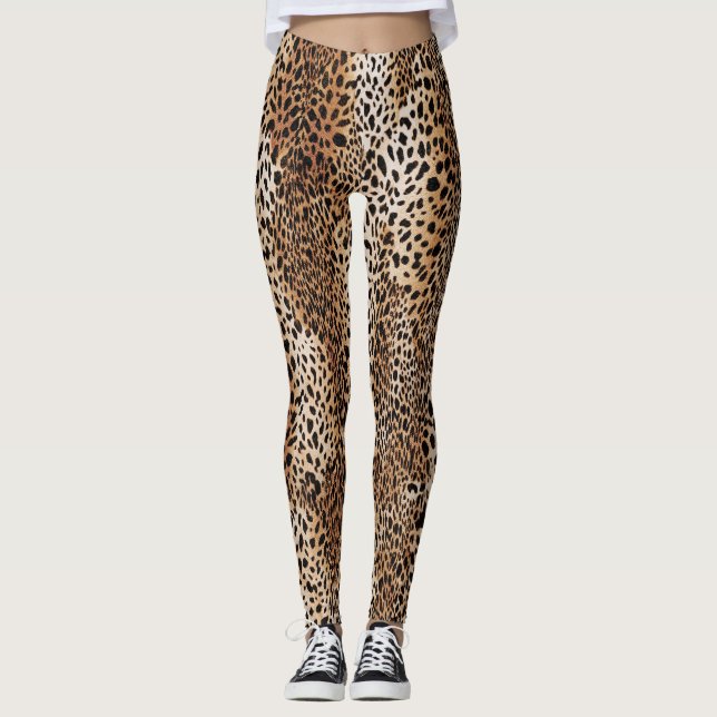 Leggings Diseño moderno de piel de leopardo (Anverso)