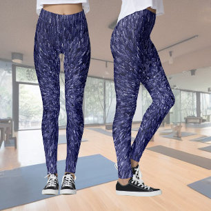Leggings Diseño moderno y chic en azul oscuro, efecto brill