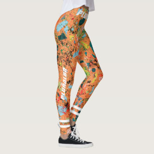 Leggings Diseño monocromático de naranja