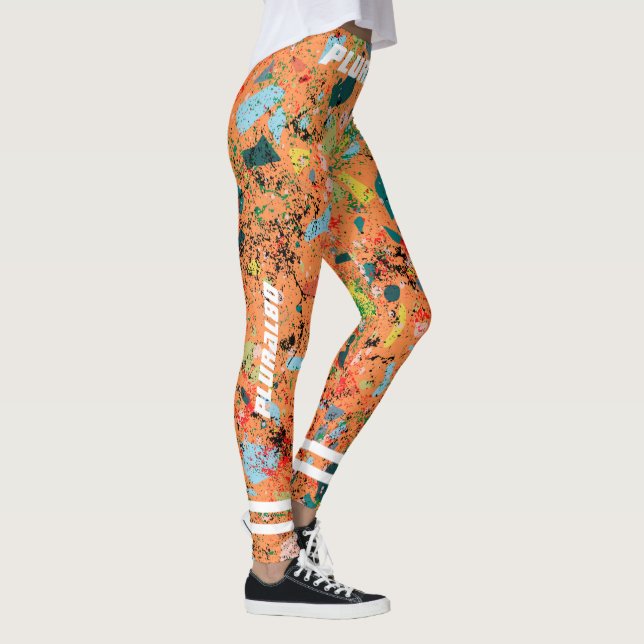 Leggings Diseño monocromático de naranja (Derecha)