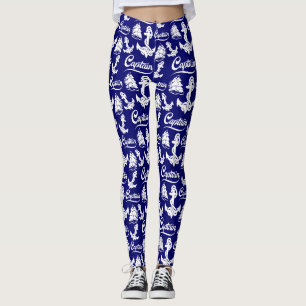 Leggings Diseño Náutico Ancla Barco de Vela Capitán