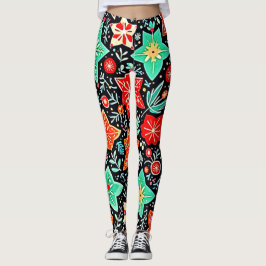 Leggings Diseño Navideño Abstracto Colorido