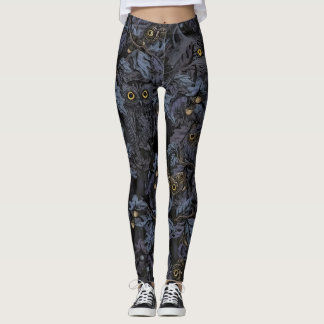 Leggings Diseño nocturno de Owl lynx leaf