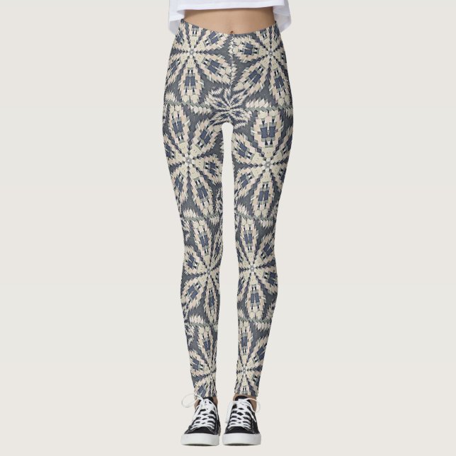 Leggings Diseño nórdico de copos de nieve de Islandia (Anverso)