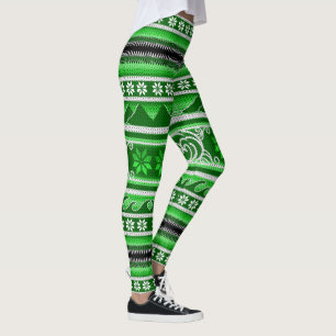 Leggings Diseño nórdico verde de invierno