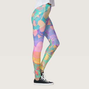 Leggings Diseño Pastel de Patrón de Amor de Corazón