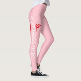 Leggings Diseño personalizado de gimnasia sobre rosa rubor