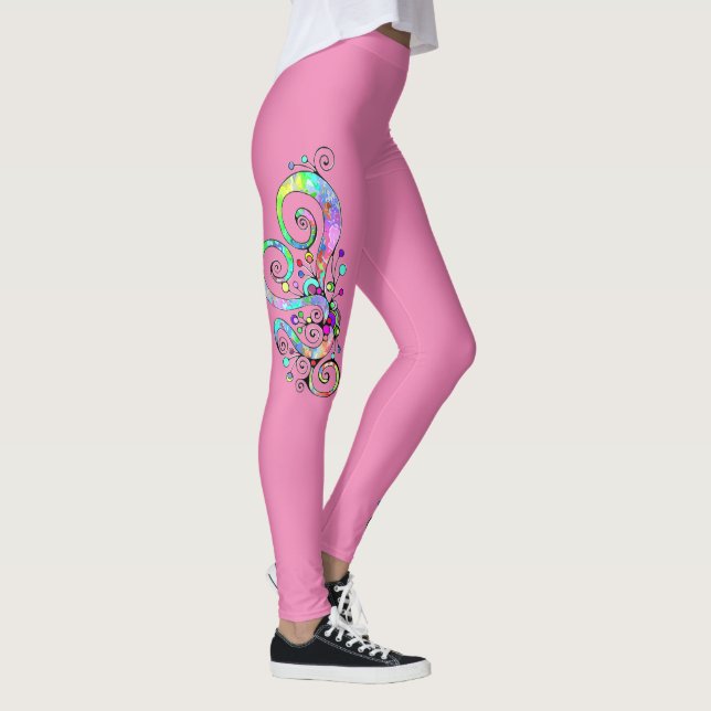Leggings Diseño pintado de mano cardíaca espiral 1 (Derecha)
