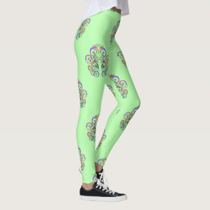 Leggings Diseño pintado de mano cardíaca espiral 4