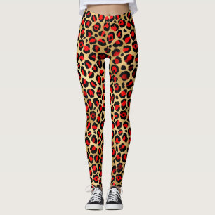 Leggings Diseño rojo leopardo