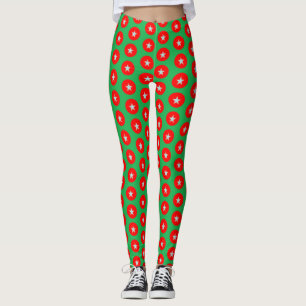 Leggings diseño rojo y verde de Navidad