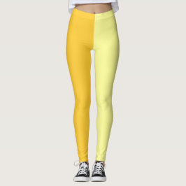 Leggings Diseño semidividido en dos tonos amarillo oscuro c