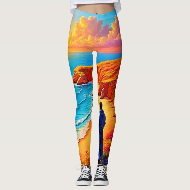 Leggings Diseño Sunset Beach Solitude Serenity (Anverso)