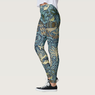 Leggings Diseño tejido de pavo real y dragón de William Mor
