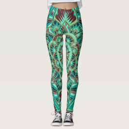 Leggings Diseño terroso de la mandala de la arcilla