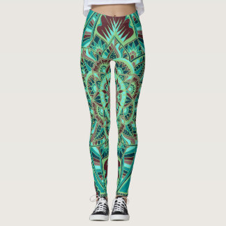 Leggings Diseño terroso de la mandala de la arcilla