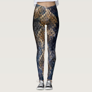 Leggings Diseño transparente de acuarela Piel de serpiente