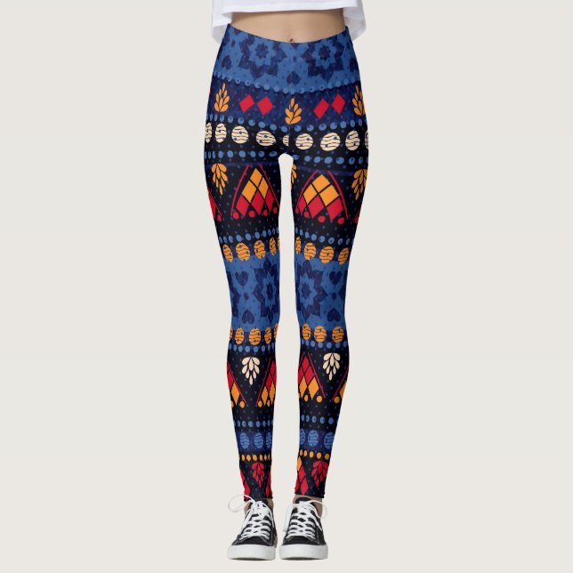 Leggings Diseño tribal: Modelo multifuncional sin foco. (Anverso)
