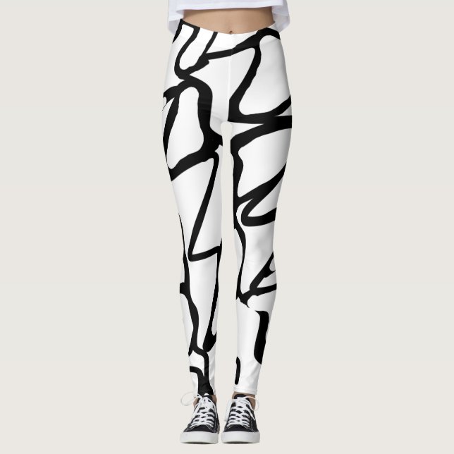 Leggings Diseño único en blanco y negro (Anverso)