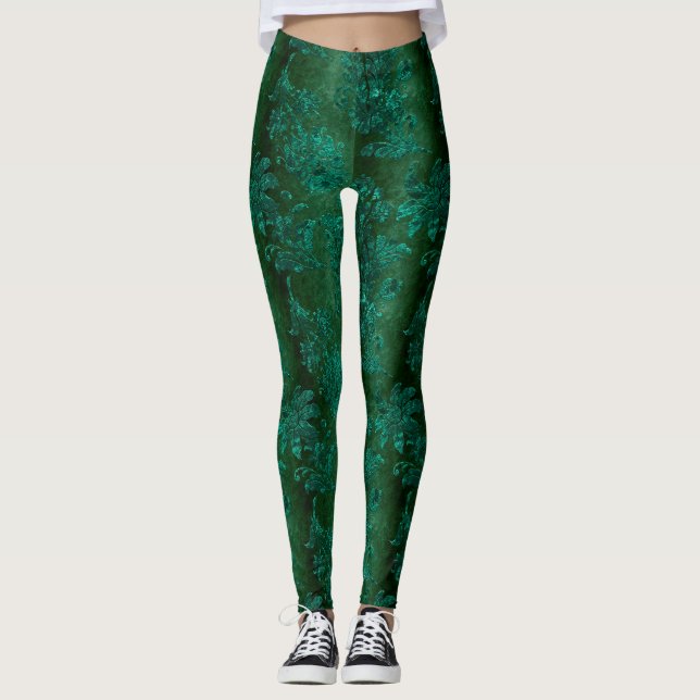 Leggings Diseño Verde azulado de la serie Velvet 4 (Anverso)