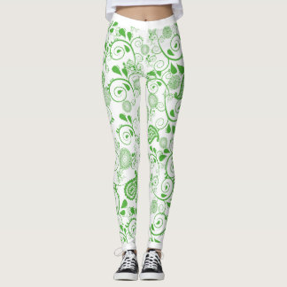 Leggings Diseño verde de las piernas