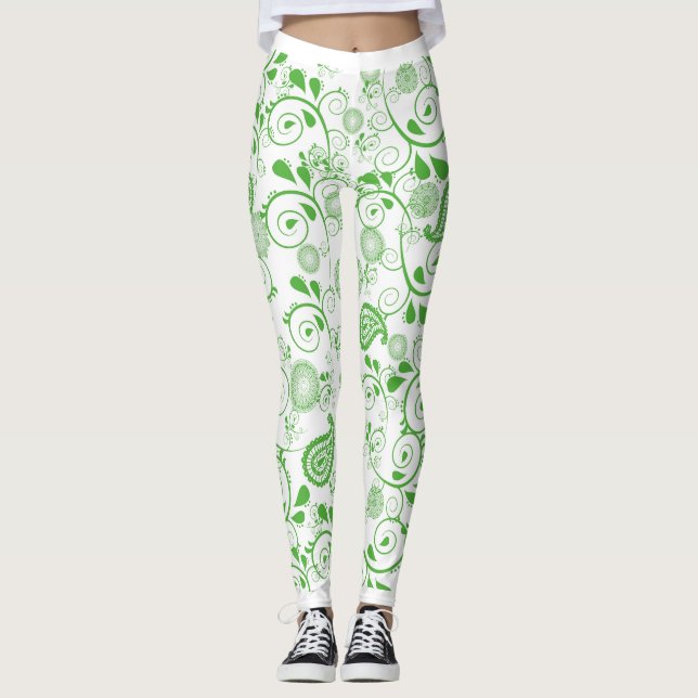 Leggings Diseño verde de las piernas (Anverso)