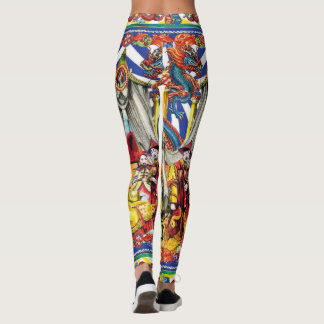 Leggings Diseño vibrante de dragón asiático tradicional y a