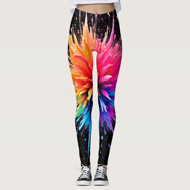 Leggings Diseño vibrante de explosión de color (Anverso)