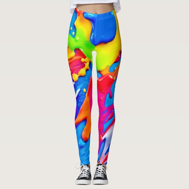Leggings Diseño vibrante de ráfaga de color (Anverso)
