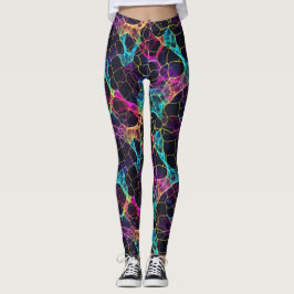 Leggings Diseño web de filamento de neón enigmático