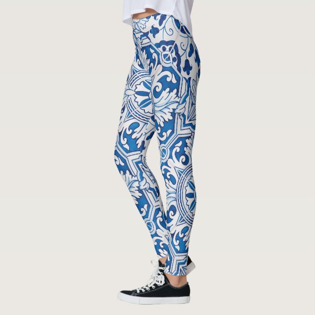 Leggings Diseños de azulejos azules de Portugal (Izquierda)
