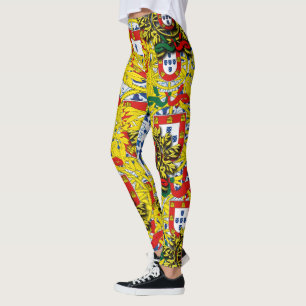 Leggings Diseños de azulejos azules de Portugal
