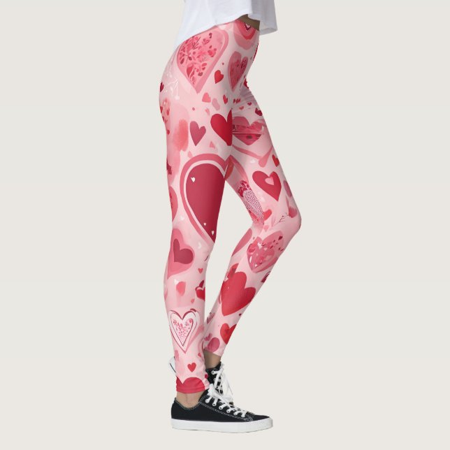Leggings Diseños de formas de amor de tendencia (Derecha)