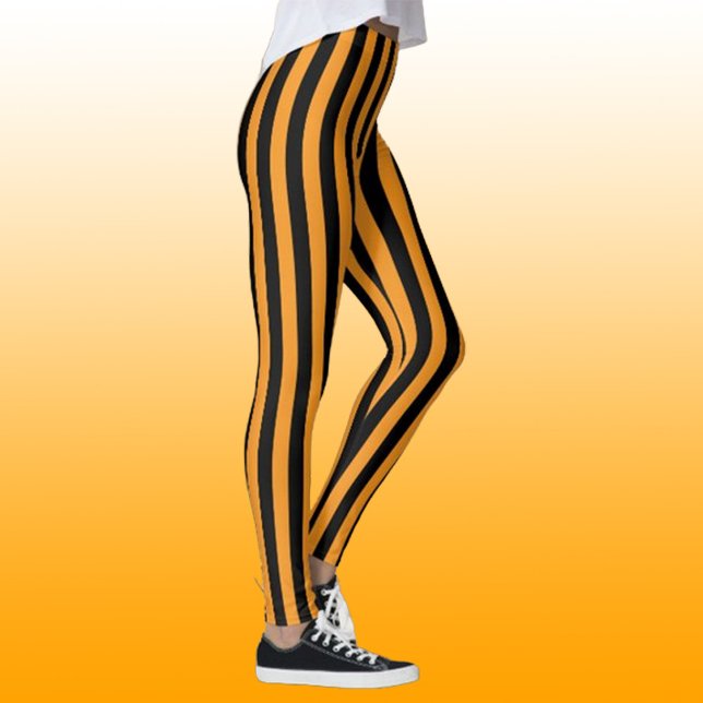 Leggings Disfraces de Halloween a rayas negras y naranjas (Subido por el creador)