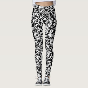 Leggings Disfraces modernos en blanco y negro