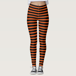 Leggings Disfraz de Halloween a rayas naranja