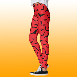 Leggings Disfraz de Halloween con sombreros rojos y negros