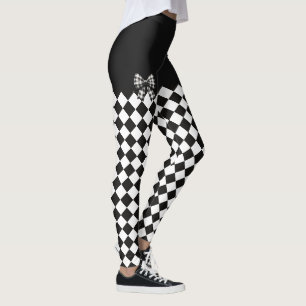 Leggings Disfraz de Halloween de Harlequin Blanco Negro