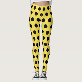 Leggings Disfraz de Mariquita Negra Amarilla Lunares Retro