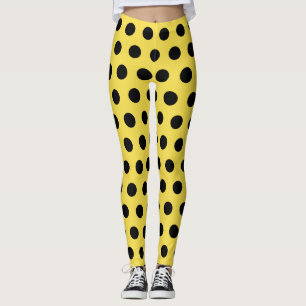 Leggings Disfraz de Mariquita Negra Amarilla Lunares Retro