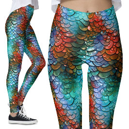 Leggings Disfraz Dragón azul y rojo