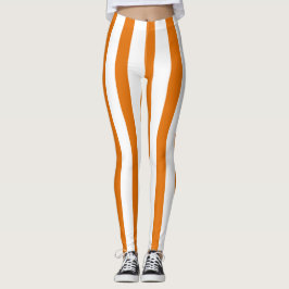 Leggings Disfraz vertical blanca naranja de Halloween