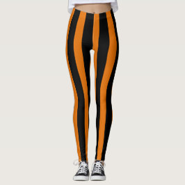 Leggings Disfraz vertical negro naranja disfraz de Hallowee