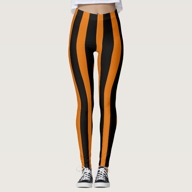 Leggings Disfraz vertical negro naranja disfraz de Hallowee (Anverso)