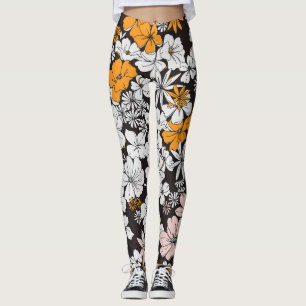 Leggings Ditsy Floral: Colorido Fondo Oscuro.