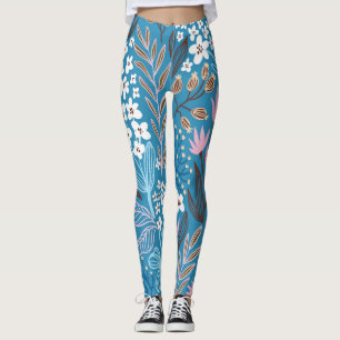 Leggings Ditzy Floral: Diseño de primavera vintage.