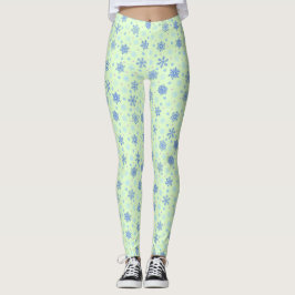 Leggings Diversas formas Copo de nieve Pastel Verde Primave