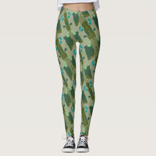 Leggings Diverse green colors background